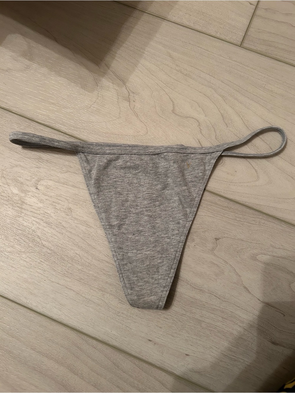 Gray Cotton Stretch Thong Bottom